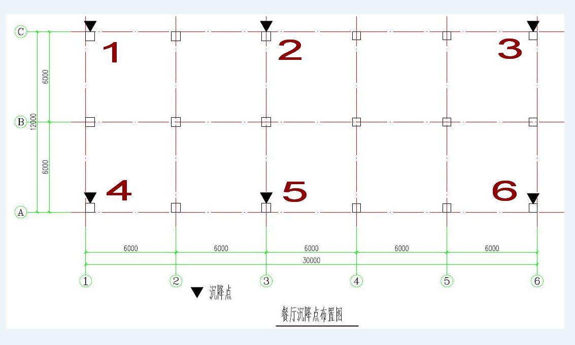 餐廳沉降觀測(cè)點(diǎn)布設(shè)圖